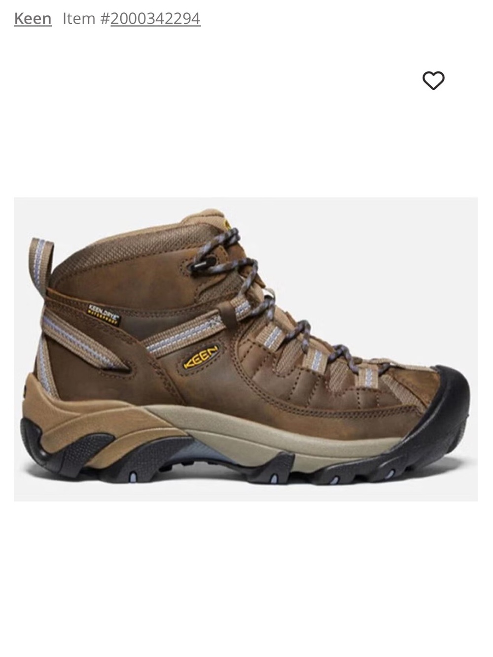 KEEN Targhee II Mid
Waterproof Hiking Boots Brown Leather Womens 6.5
1004114